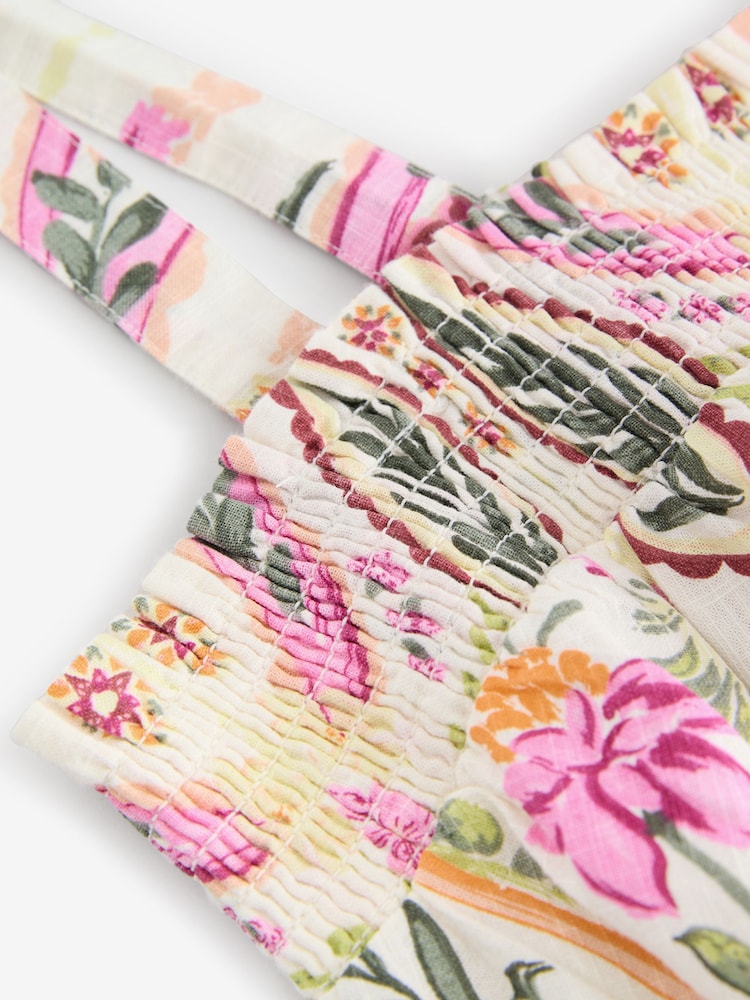 Pink Mini Summer 100% Cotton Dress - Image 7 of 8