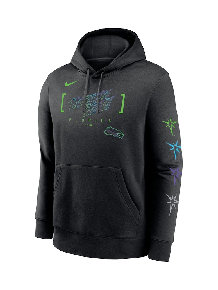 Fanatics MLB Tampa Bay Rays City Connect Club Fleece Black Hoodie - Image 2 of 3