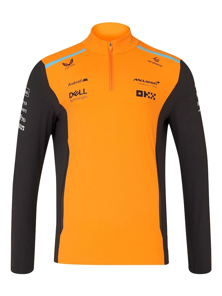 Fanatics Orange F1 McLaren 2024 Quarter Zip Midlayer Top - Image 2 of 3