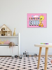 Pyramid International Pink Looney Tunes Life Is Good Wooden Wall Art - Image 1 of 3