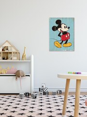Pyramid International Blue Mickey Mouse Retro Wooden Wall Art - Image 1 of 3