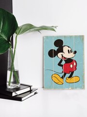 Pyramid International Blue Mickey Mouse Retro Wooden Wall Art - Image 2 of 3