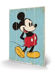 Pyramid International Blue Mickey Mouse Retro Wooden Wall Art - Image 3 of 3