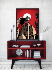 Pyramid International Black The Batman Villain Skyline Framed Maxi Poster - Image 1 of 3