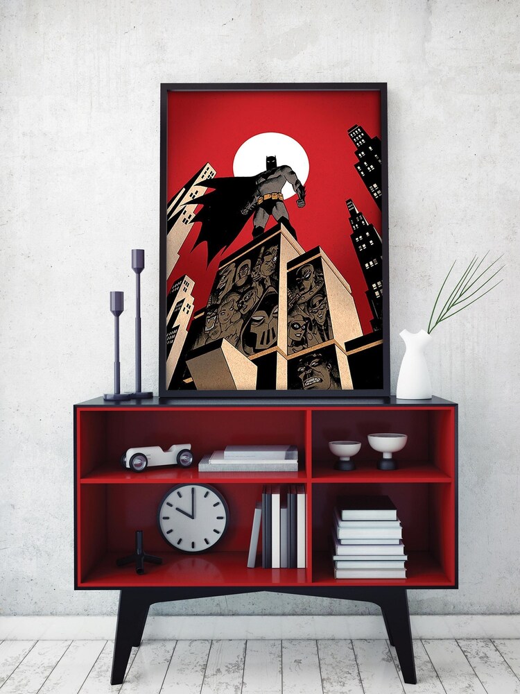 Pyramid International Black The Batman Villain Skyline Framed Maxi Poster - Image 1 of 3