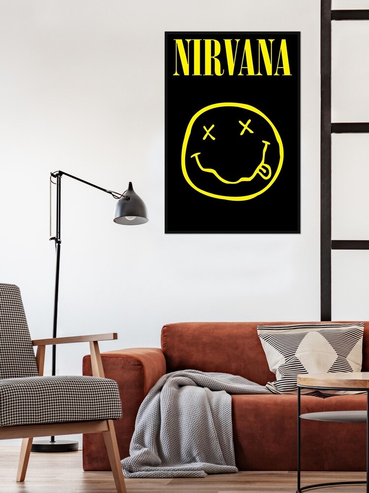 Pyramid International Black Nirvana Smiley Framed Maxi Poster - Image 1 of 3