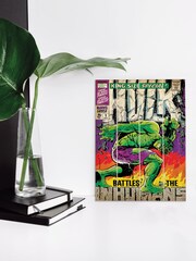 Pyramid International Green Hulk Battles Humans Wooden Wall Art - Image 3 of 3