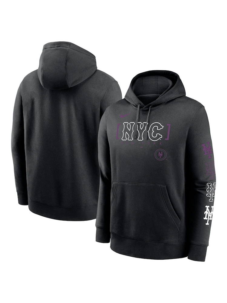 Fanatics MLB New York Mets City Connect Club Fleece Black Hoodie - Image 1 of 3