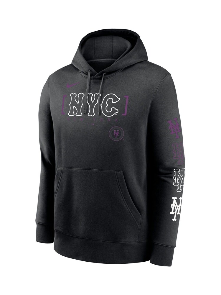 Fanatics MLB New York Mets City Connect Club Fleece Black Hoodie - Image 2 of 3