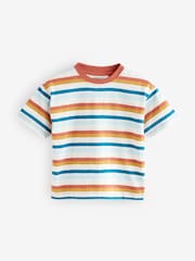 Orange Short Sleeve Textured T-Shirts 3 Pack (3mths-7yrs) - Image 2 of 8