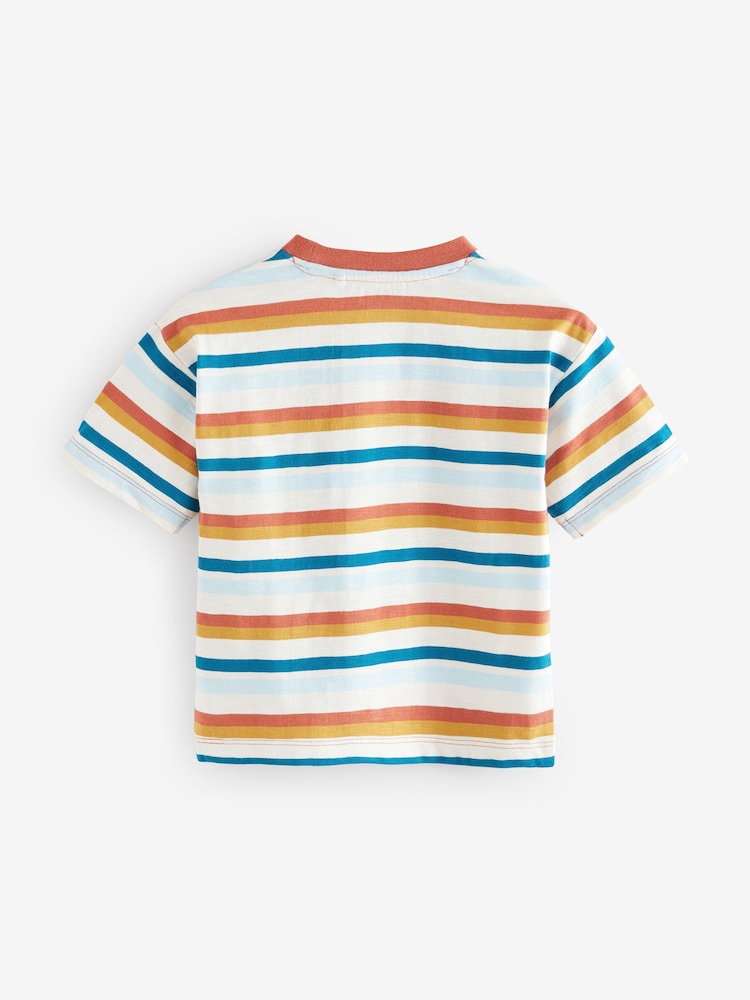 Orange Short Sleeve Textured T-Shirts 3 Pack (3mths-7yrs) - Image 3 of 8
