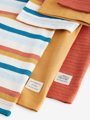 Orange Short Sleeve Textured T-Shirts 3 Pack (3mths-7yrs) - Image 7 of 8