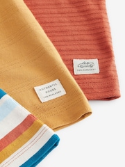 Orange Short Sleeve Textured T-Shirts 3 Pack (3mths-7yrs) - Image 8 of 8