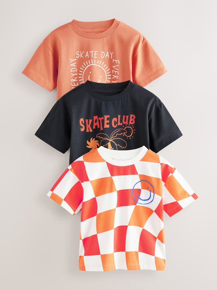 Mid Orange Short Sleeve T-Shirts 3 Pack (3mths-7yrs) - Image 1 of 7