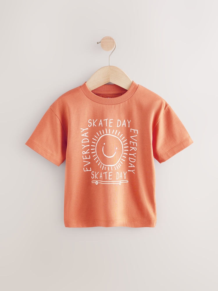 Mid Orange Short Sleeve T-Shirts 3 Pack (3mths-7yrs) - Image 5 of 7