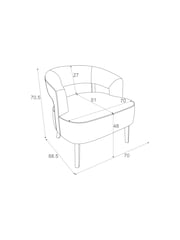 Clarke and Clarke Natural Stone Pokot Remi Accent Chair - Image 4 of 8