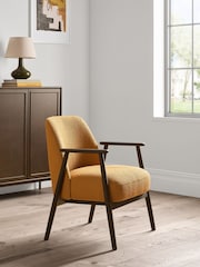 Jasper Conran London Mustard Yellow Halcomb Accent Chair - Image 1 of 6