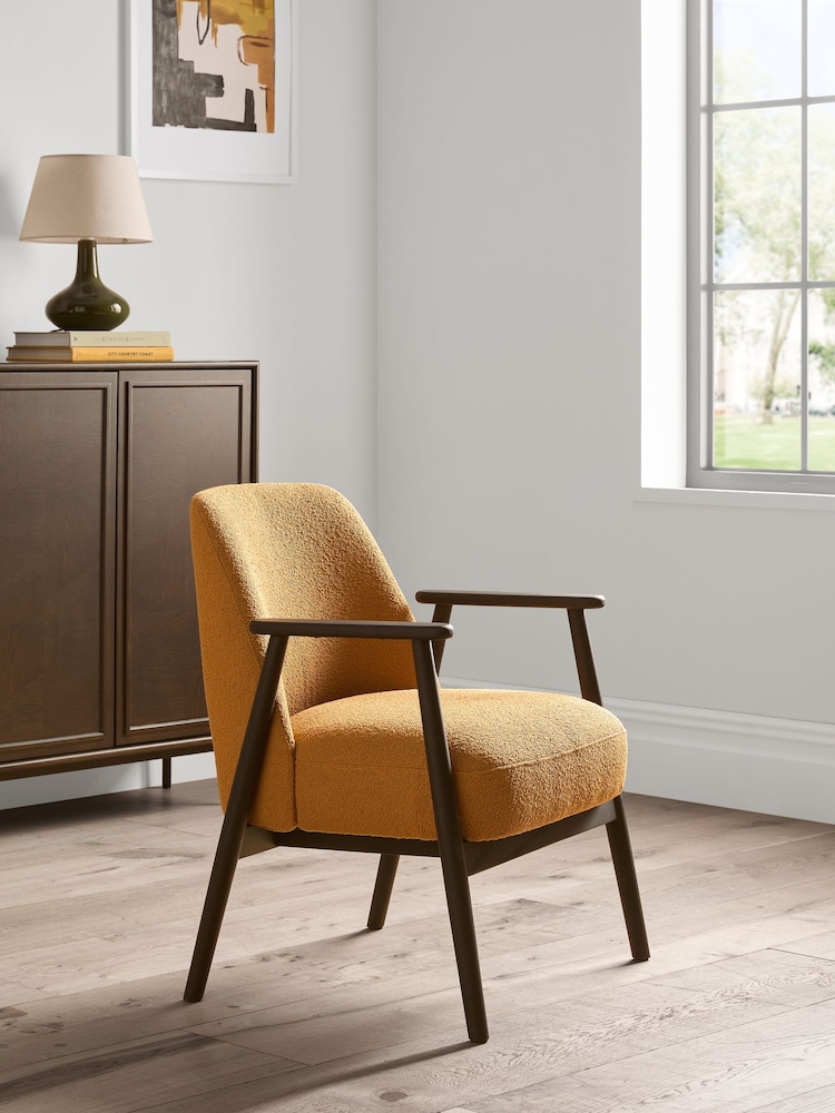 Jasper Conran London Mustard Yellow Halcomb Accent Chair - Image 1 of 6