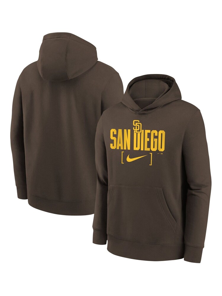 Fanatics Youth Grey MLB San Diego Padres Club Fleece Club Stack Hoodie - Image 1 of 3
