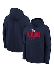 Fanatics Youth Blue MLB Cleveland Guardians Club Fleece Club Stack Hoodie - Image 1 of 3