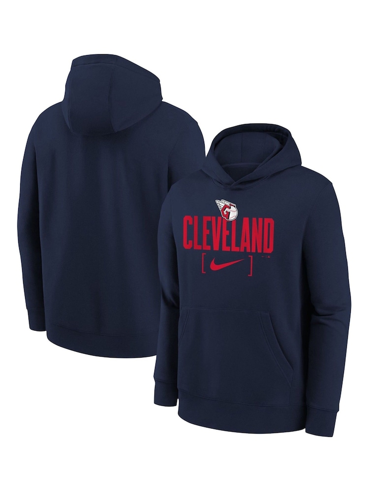 Fanatics Youth Blue MLB Cleveland Guardians Club Fleece Club Stack Hoodie - Image 1 of 3