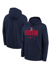 Fanatics Youth Blue MLB Boston Sox Club Fleece Club Stack Hoodie - Image 1 of 3