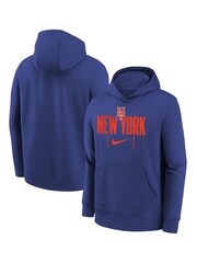 Fanatics Youth Blue MLB New York Mets Club Fleece Club Stack Hoodie - صورة 1 من 3