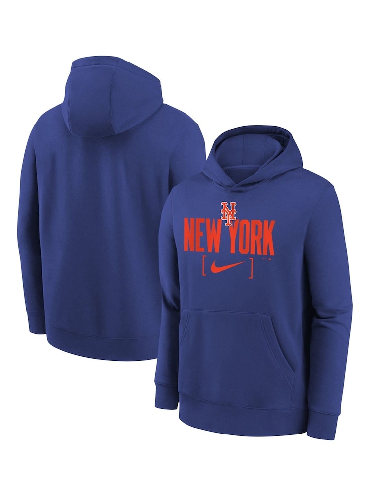 Fanatics Youth Blue MLB New York Mets Club Fleece Club Stack Hoodie - صورة 1 من 3