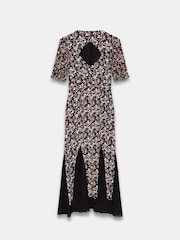 Mint Velvet Black Floral Print Godet Maxi Dress - Image 4 of 4