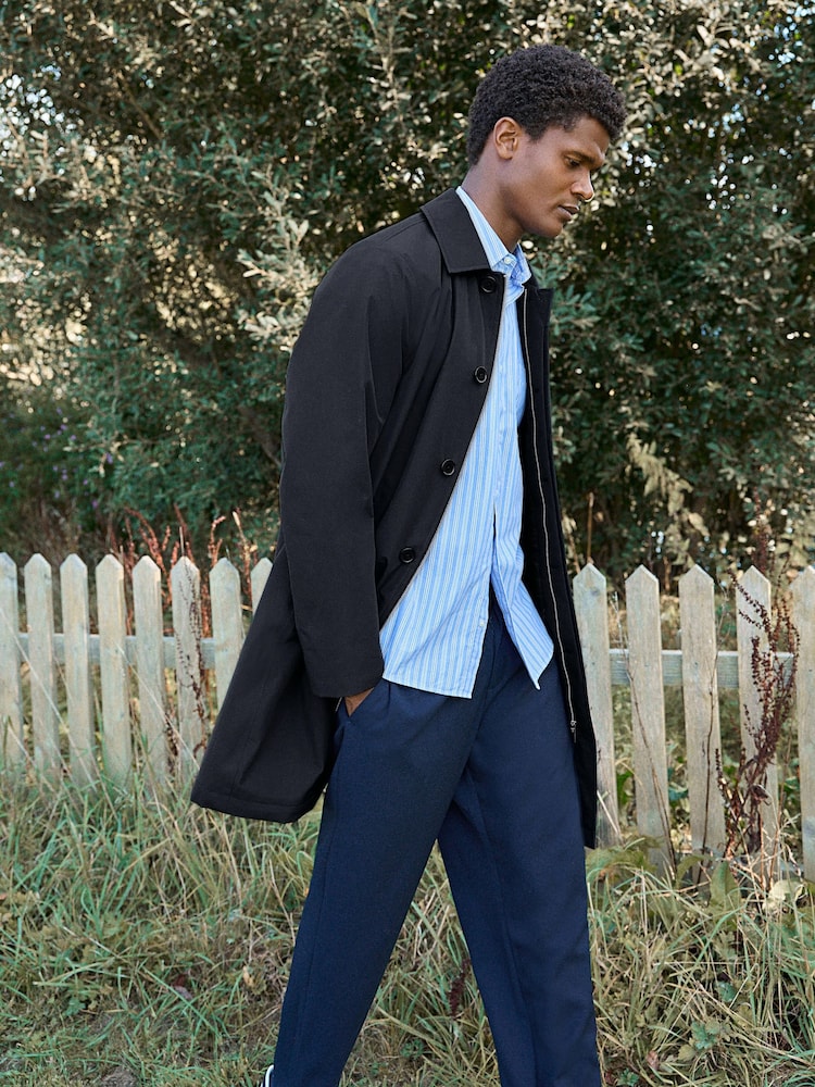 Navy Blue Waterproof Trench Coat - Image 1 of 13