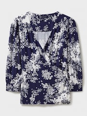 Бело-синяя - Crew Clothing Company 3/4 Sleeve Wrap Top - Изображение 5 из 5