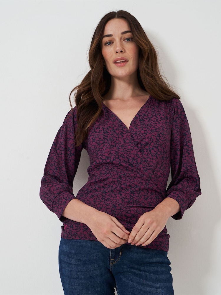 Красный - Crew Clothing Company 3/4 Sleeve Wrap Top - Изображение 1 из 5