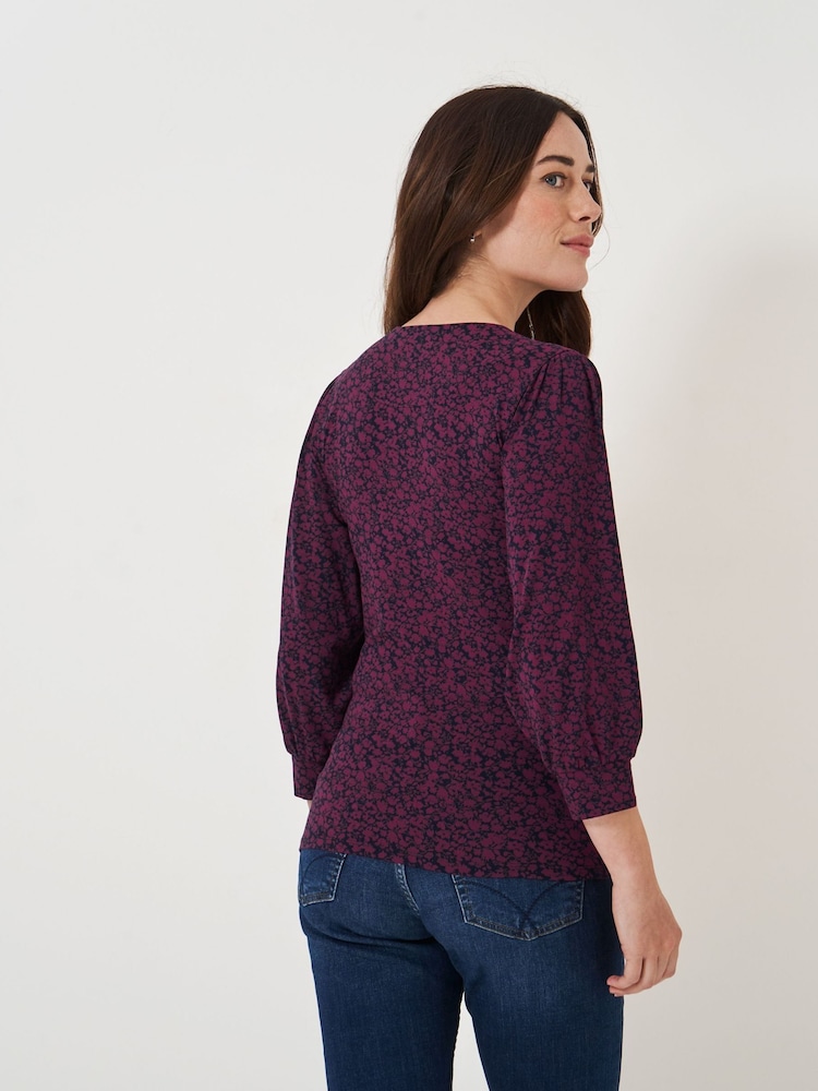 Красный - Crew Clothing Company 3/4 Sleeve Wrap Top - Изображение 2 из 5