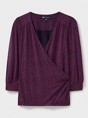 Красный - Crew Clothing Company 3/4 Sleeve Wrap Top - Изображение 5 из 5