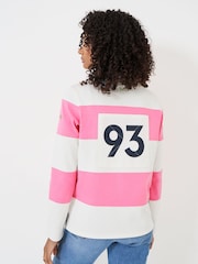 Crew Clothing Company Pink Striped Long Sleeve 100% Cotton Rugby Shirts - Image 2 of 5