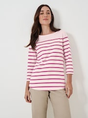 Crew Clothing Company Pink 100% Cotton Ultimate Striped Breton Top - Image 1 of 5