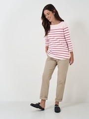 Crew Clothing Company Pink 100% Cotton Ultimate Striped Breton Top - Image 3 of 5