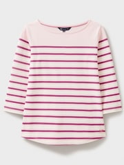Crew Clothing Company Pink 100% Cotton Ultimate Striped Breton Top - Image 5 of 5