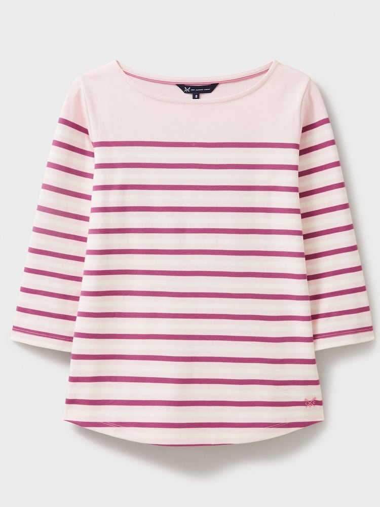 Crew Clothing Company Pink 100% Cotton Ultimate Striped Breton Top - Image 5 of 5