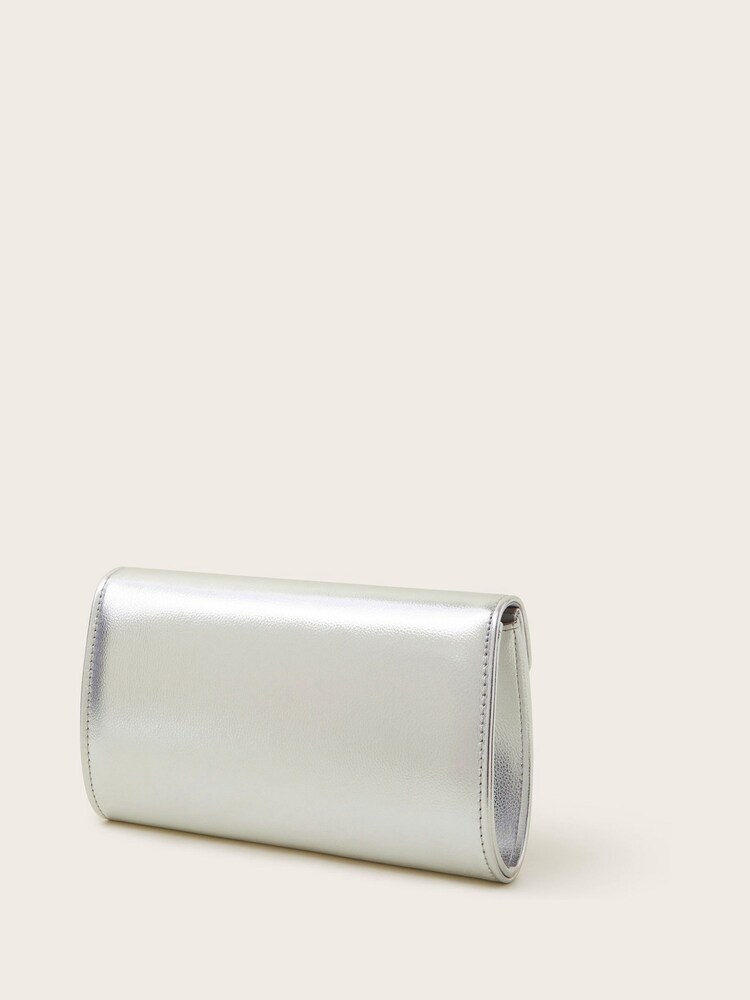 Monsoon Silver Sia Diamante Bow Clutch - Image 2 of 4