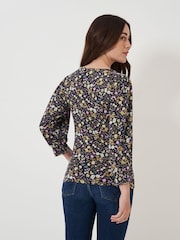 Синий - Crew Clothing Company 3/4 Sleeve Wrap Top - Изображение 2 из 5