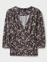 Синий - Crew Clothing Company 3/4 Sleeve Wrap Top - Изображение 5 из 5