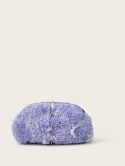 Monsoon Purple Hand-Embellished Floral Clutch - Image 1 of 3
