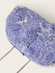 Monsoon Purple Hand-Embellished Floral Clutch - Image 3 of 3
