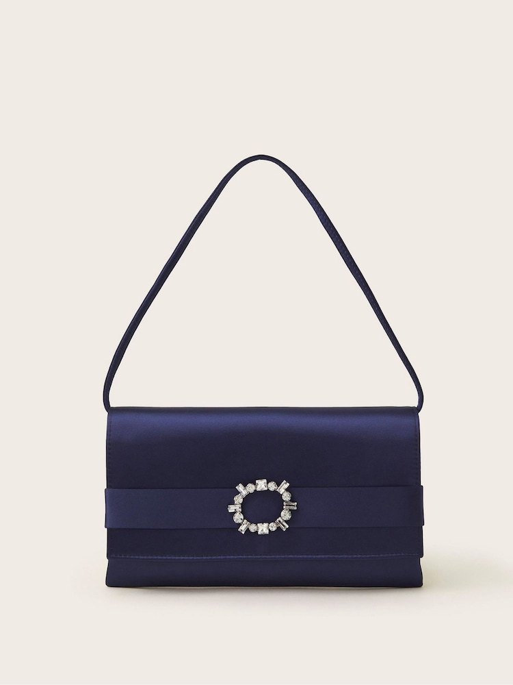 Monsoon Blue Selma Satin Clutch - Image 1 of 4