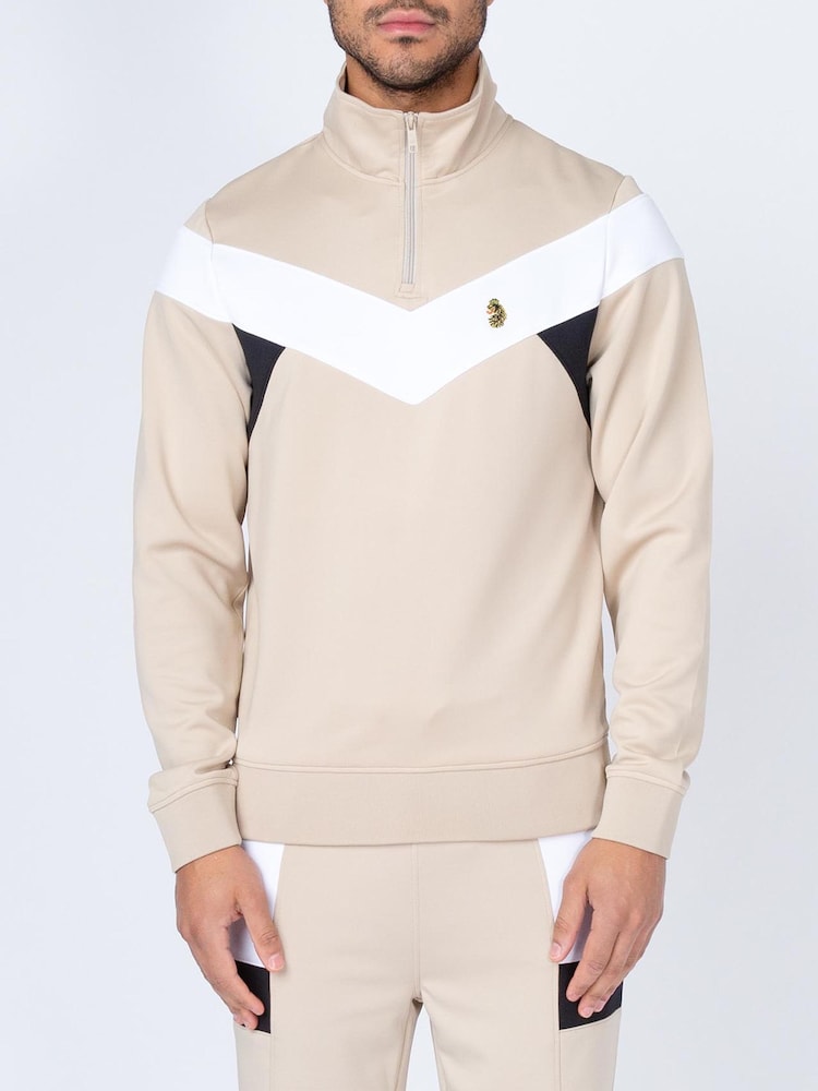 Luke 1977 Kratos Quarter Zip Black Sweat Top - Image 1 of 6 Luke 1977 Kratos Quarter Zip Black Sweat Top - Image 1 of 6