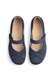 Hotter Denim Blue Standard Fit Hope Touch-Fastening Leather Shoes - Image 3 of 4