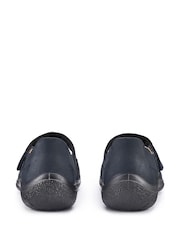 Hotter Denim Blue Standard Fit Hope Touch-Fastening Leather Shoes - Image 4 of 4
