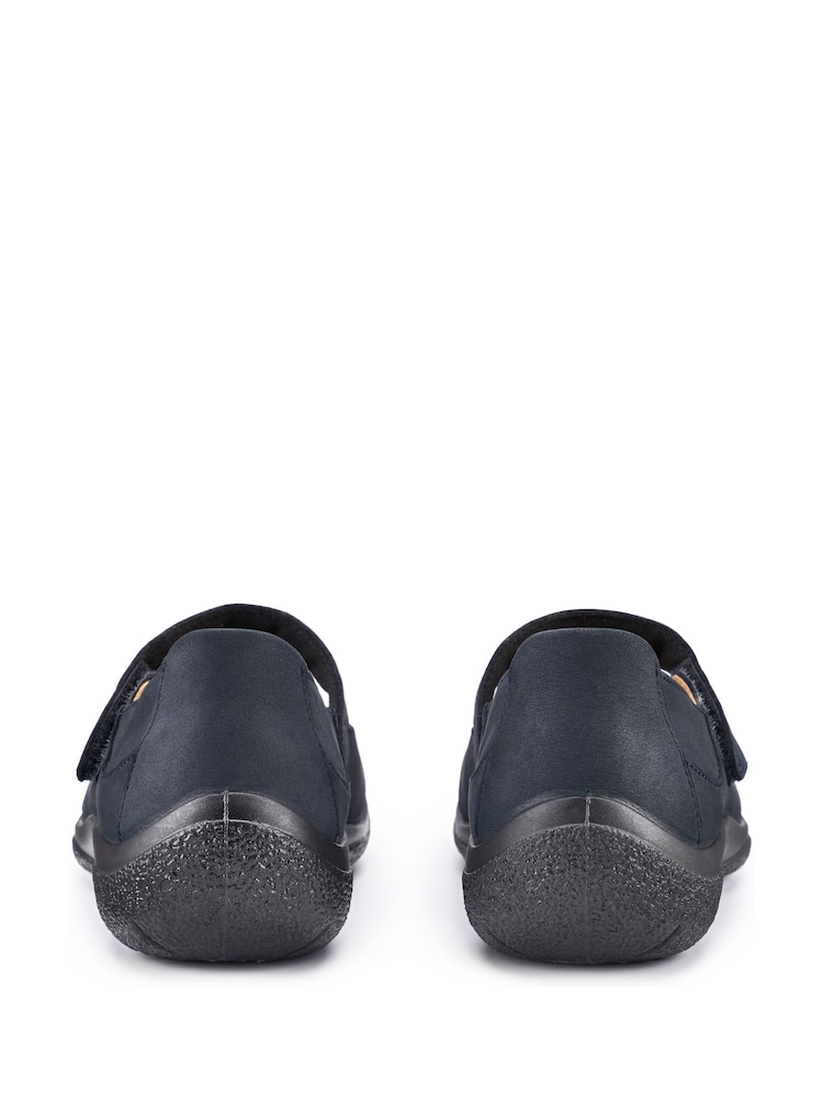 Hotter Denim Blue Standard Fit Hope Touch-Fastening Leather Shoes - Image 4 of 4
