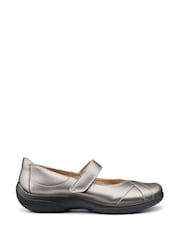 Hotter Pewter Grey Wide Fit Hope Touch-Fastening Leather Shoes - Image 1 of 3